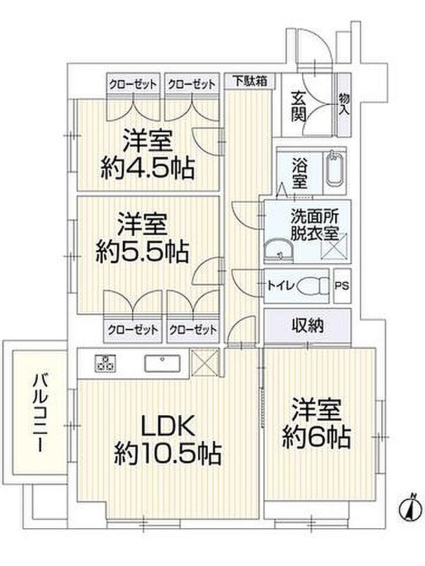 ソフイア川口青木町(3LDK) 2階/201の間取り図