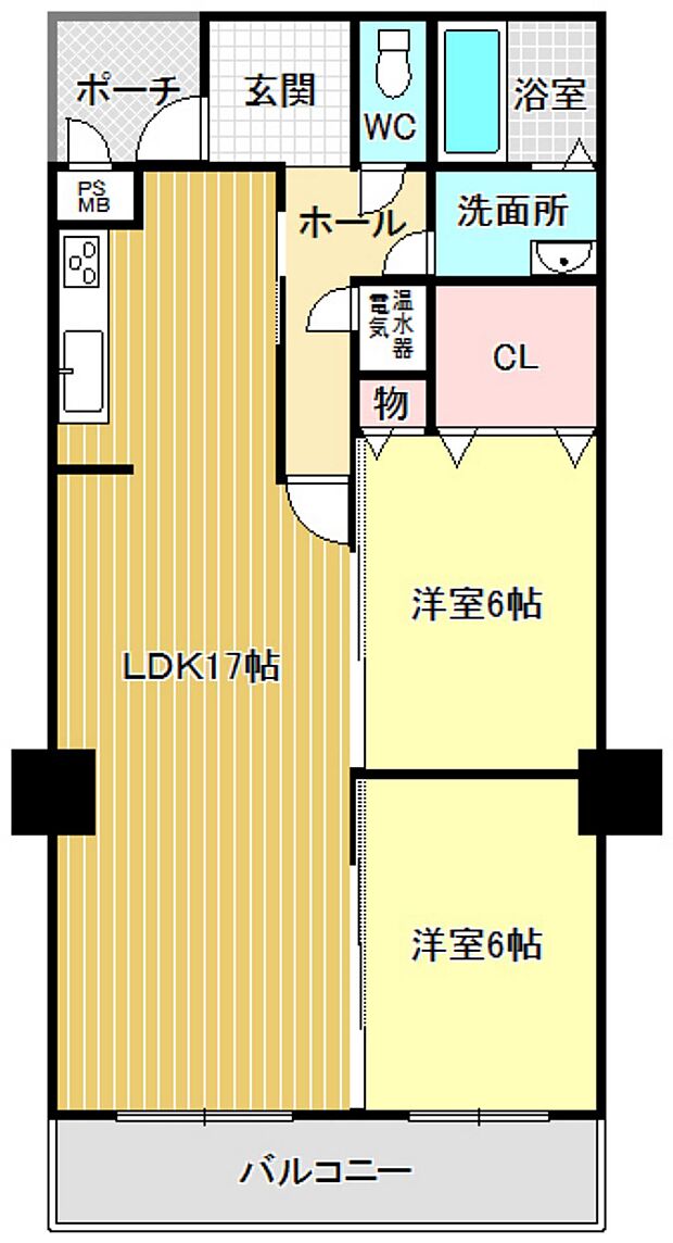 CO-OP下関第2上田中マンション(2SLDK) 2階/204の内観
