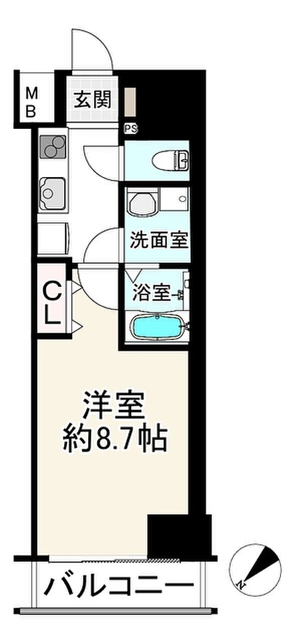ファーストステージ神戸ハーバーランド(1K) 2階の間取り図