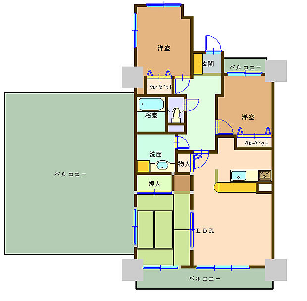ダイアパレスリバーコート熊谷(3LDK) 11階/1101の間取り図