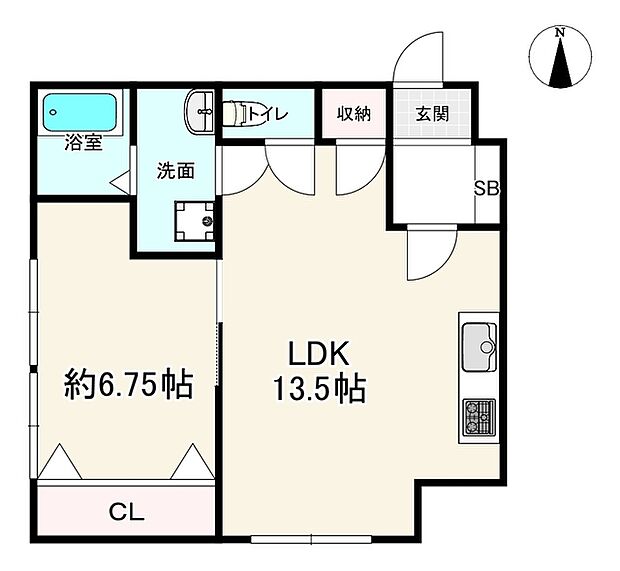 河原町トウキュウビル(1LDK) 5階の間取り図