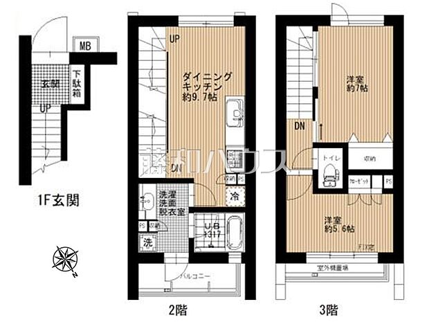 ザ・ロアハウス吉祥寺(2DK) 2階/2階の間取り図