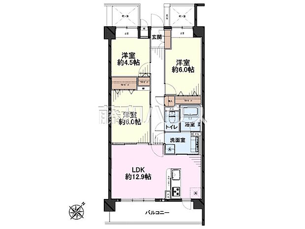 セザール新座ガーデン(3LDK) 2階/2階の間取り図