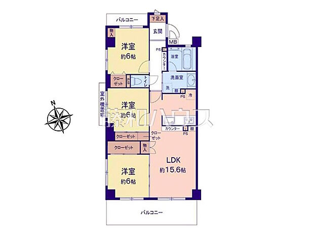 アイディーコート八王子明神町(3LDK) 4階/4階の間取り図