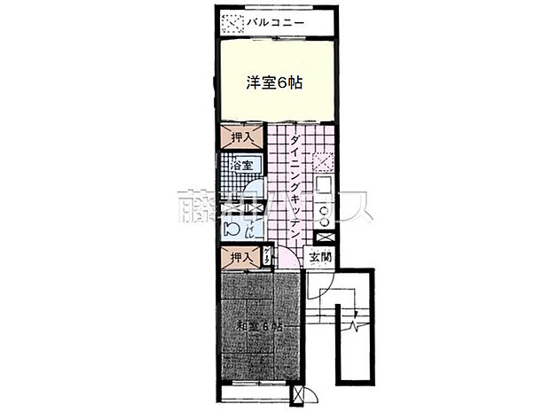 狛江和泉ハイツ(2DK) 2階/2階の間取り図