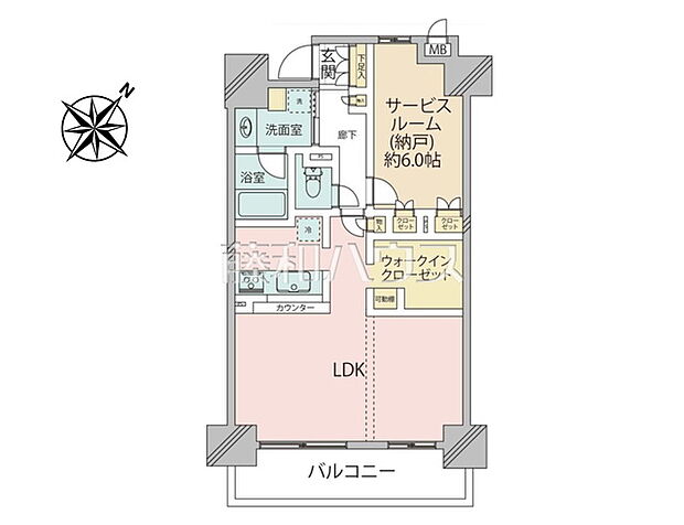 ラング・タワー豊田(1R) 6階/6階の間取り図