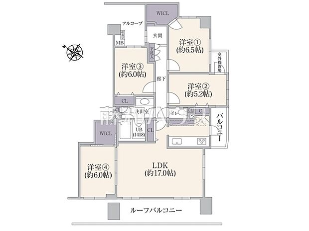 藤和シティホームズ世田谷千歳台(4LDK) 8階/8階の間取り図