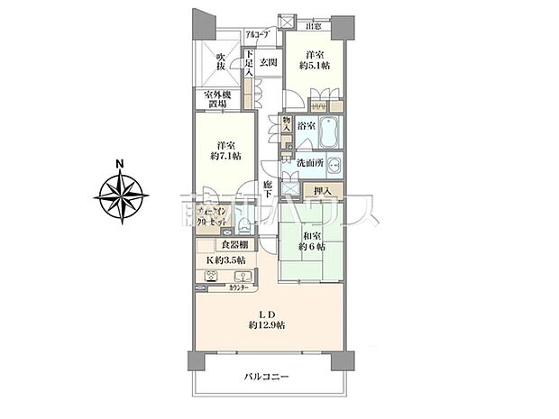 ファミールグラン高井戸デュープレックス(3LDK) 8階/8階の間取り図