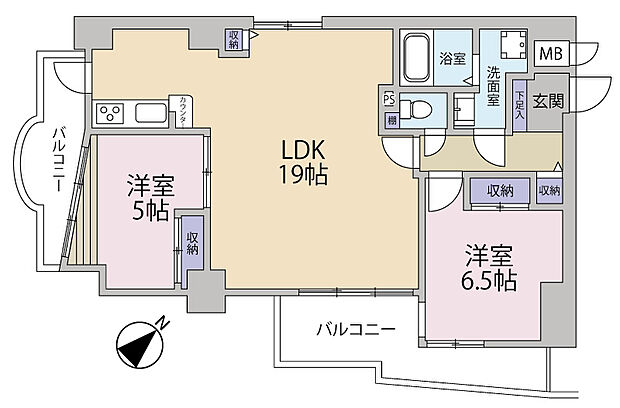 コムーネ湘南藤沢(2LDK) 5階の内観