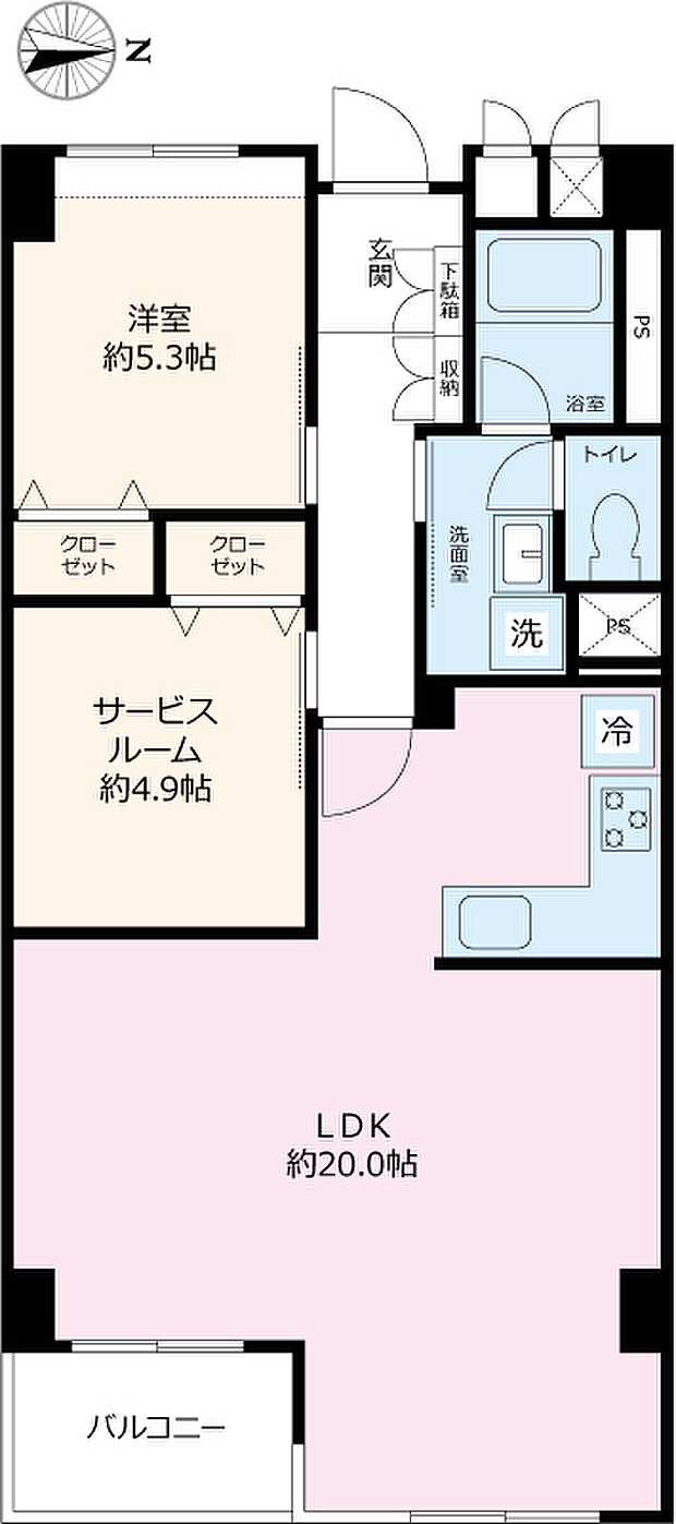 三井音羽ハイツ(1SLDK) 6階の間取り図