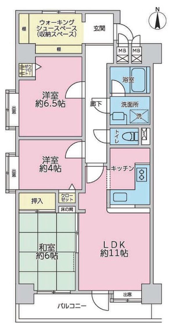 ライオンズマンション仙台堀川公園(3LDK) 4階の内観