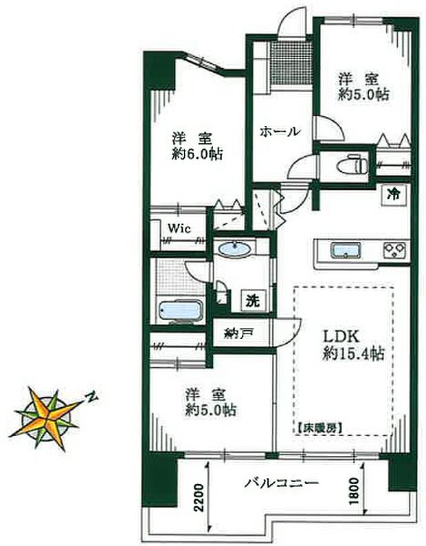 オーベル板橋本町(3SLDK) 8階の間取り図