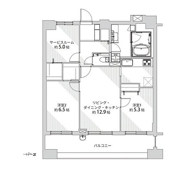 ランドステージ小岩プレシャス(2SLDK) 8階の間取り図