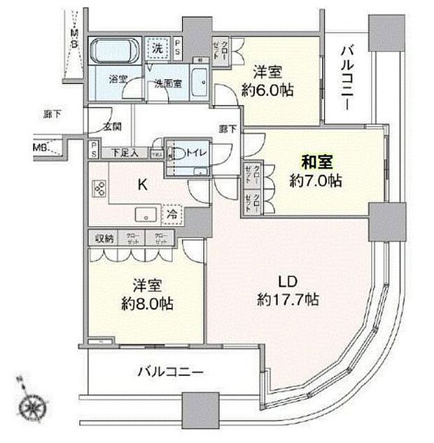 東京メトロ副都心線 池袋駅まで 徒歩2分(3LDK) 23階の内観