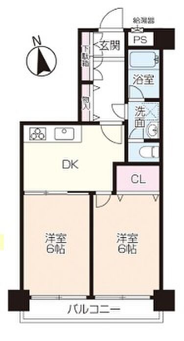 キャニオンコープ高島平(2DK) 3階の間取り図