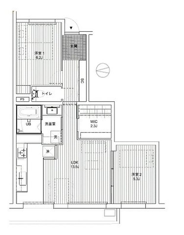 ＪＲ京浜東北・根岸線 赤羽駅まで 徒歩8分(2LDK) 2階の間取り図