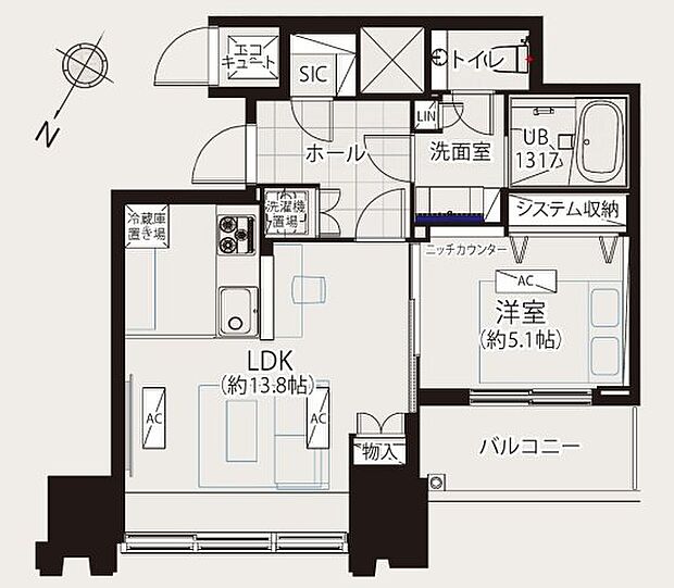 THE　ROPPONGI　TOKYO(1LDK) 17階/1719の内観