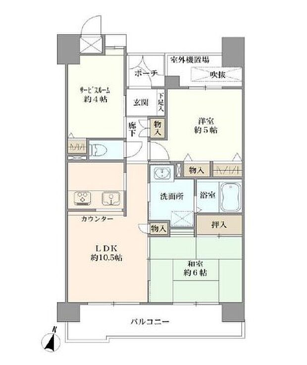 東川口第8サニーコート(2SLDK) 3階の間取り図