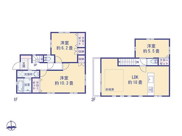 広々な2階リビングと1階のセパレートできる居室が特徴的です。家族の過ごし方によって住まいも成長していきます。