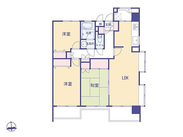 コムーネ八王子片倉(3LDK) 4階の間取り図