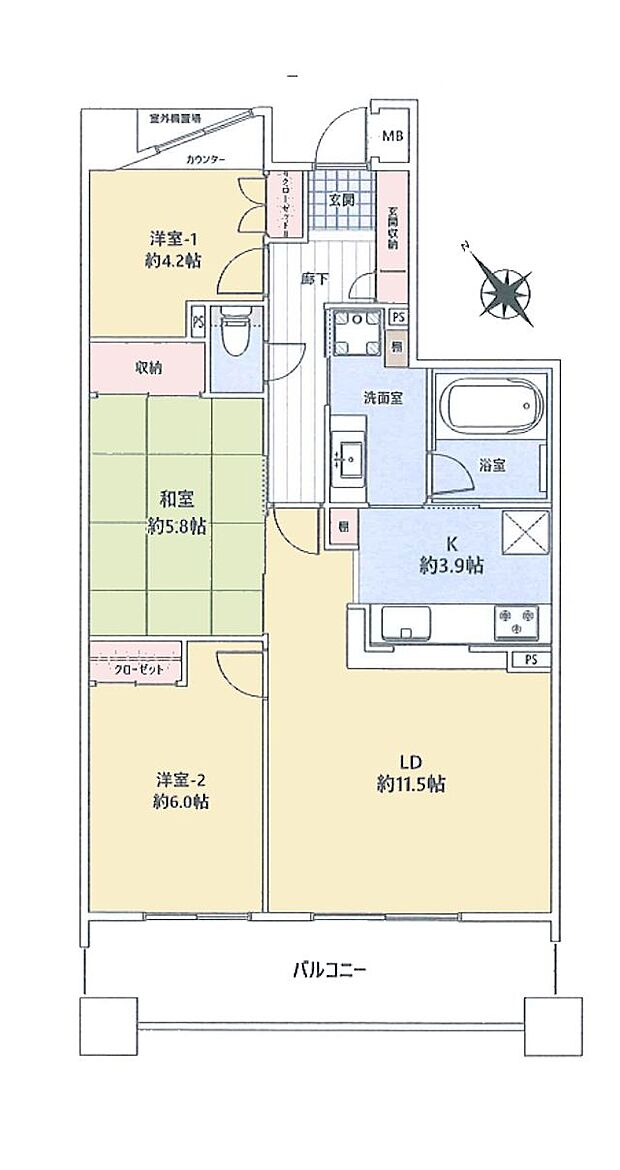 ミサワホームズ永山(3LDK) 3階の間取り図