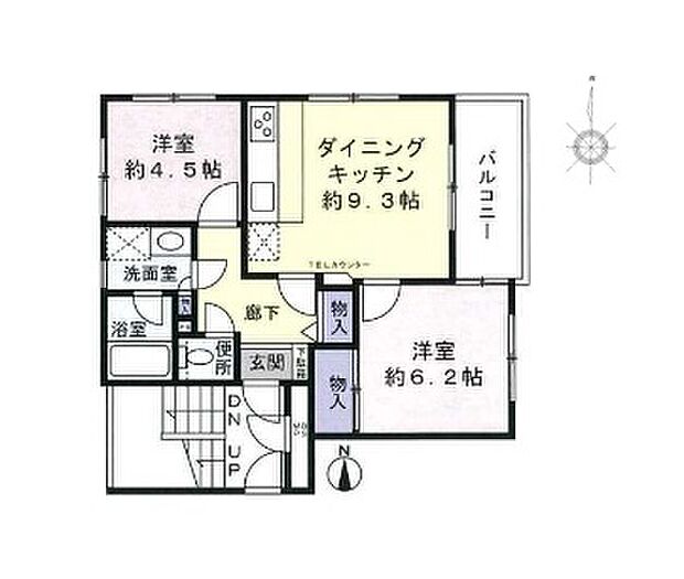 コスモ大泉学園(1LDK) 2階/2階の間取り図