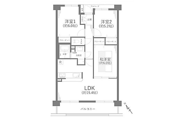 クイーンズパレス田無(3LDK) 4階/4階の間取り図