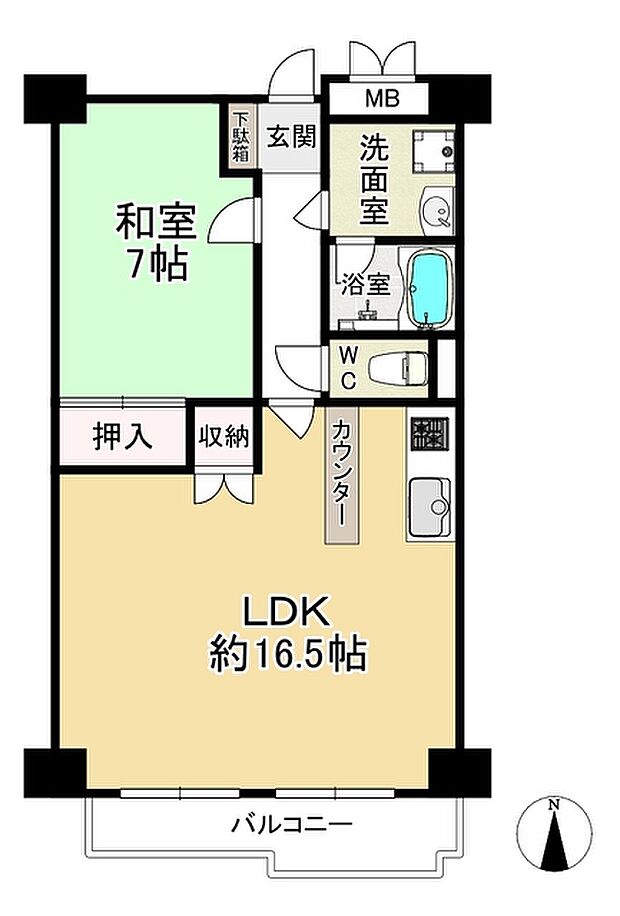 桜宮コンソルト(1LDK) 10階の間取り図