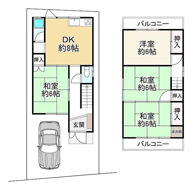 ＪＲ片町線 津田駅まで 徒歩9分(3DK)の内観