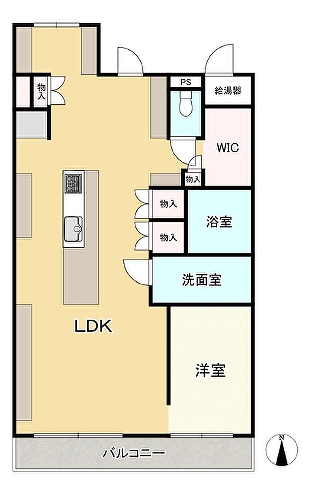 阪急南茨木ハイタウン東奈良高層住宅Ｅ棟(1LDK) 1階の間取り図