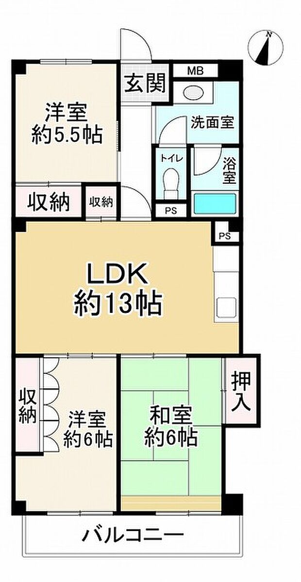 桃山台レックスマンション(3LDK) 2階の内観