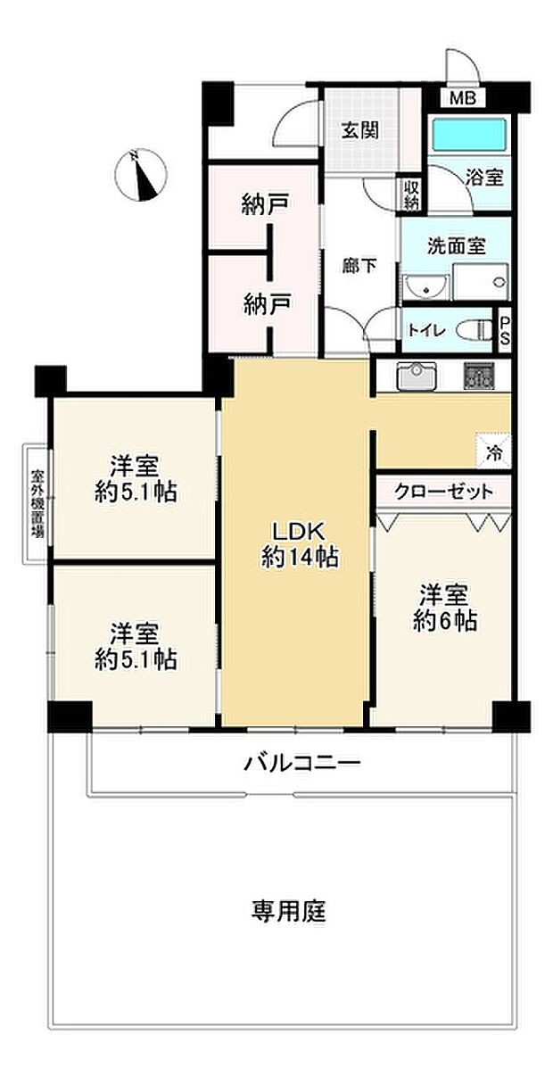 池田井口堂パーク・ホームズ(3SLDK) 1階の内観
