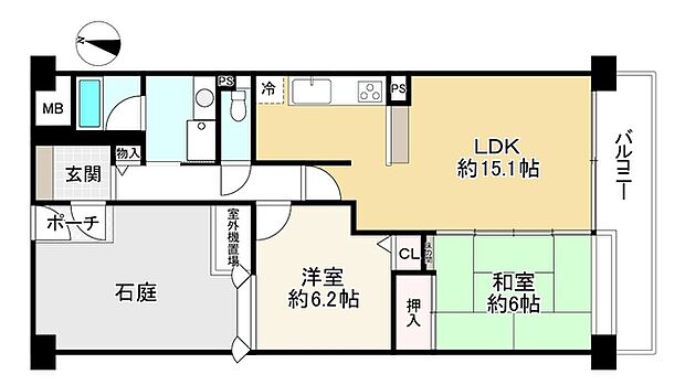 ファミール豊中本町(1SLDK) 1階の間取り図