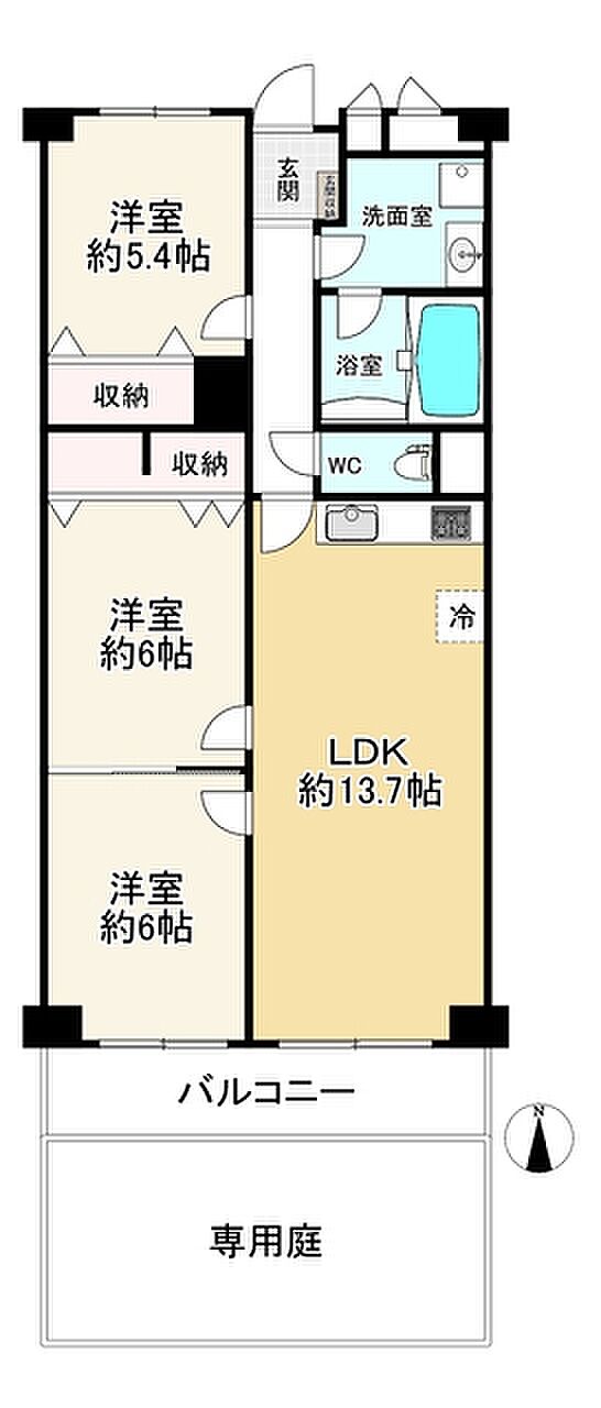 シーアイマンション豊中上野(2SLDK) 1階の内観