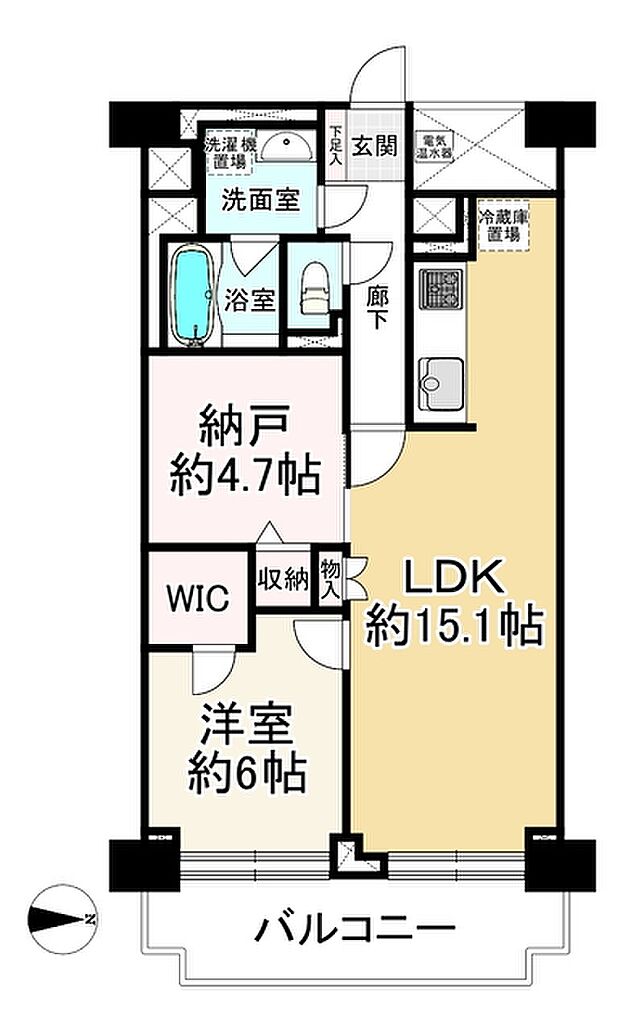 サンマンション江坂(1SLDK) 7階の間取り図