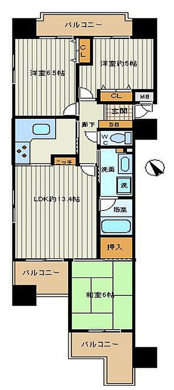 レジオン東大阪(3LDK) 3階の内観