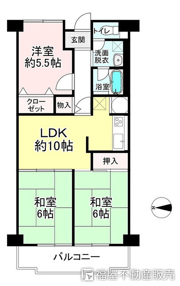 ネオコーポ嵯峨野(3LDK) 3階の間取り図