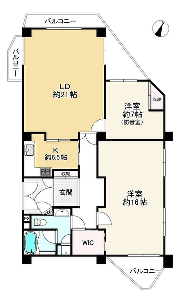 ライオンズマンション上賀茂(2LDK) 3階の内観