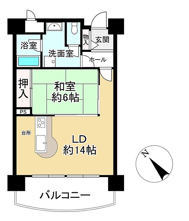 琵琶湖アーバンリゾートIII番館(1LDK) 7階の内観