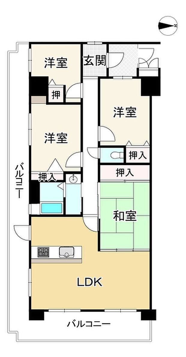 レックスガーデン堺東(4LDK) 4階の間取り図