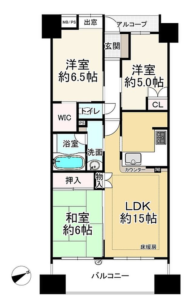 リオンローレ堺・宿院(3LDK) 10階の間取り図