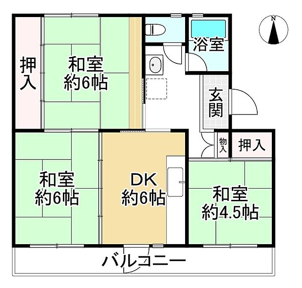 山田池住宅11号棟(3DK) 4階の内観