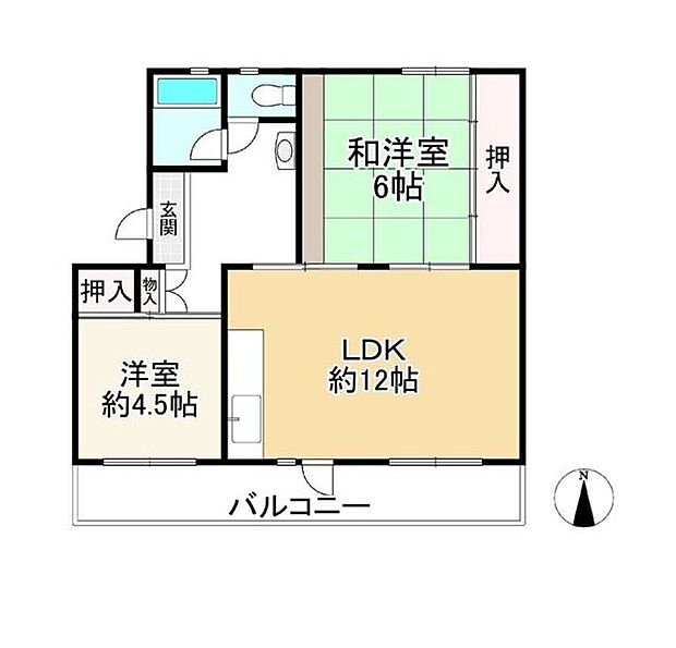 富田第二住宅62号棟(3DK) 5階の内観