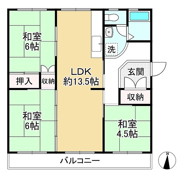 若山台住宅25号棟(3LDK) 5階の内観