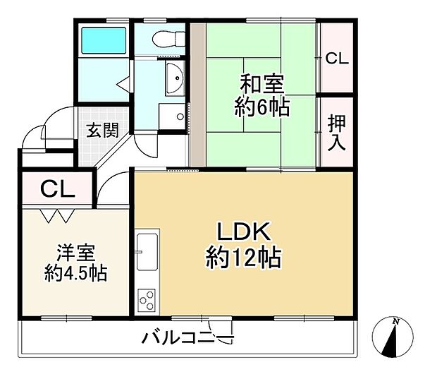 富田第二住宅69号棟(2LDK) 1階の内観