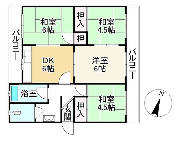 藤マンション(4DK) 1階の内観