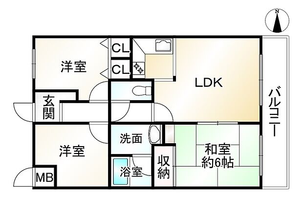 ライオンズマンション桂川久世(3LDK) 4階の間取り図