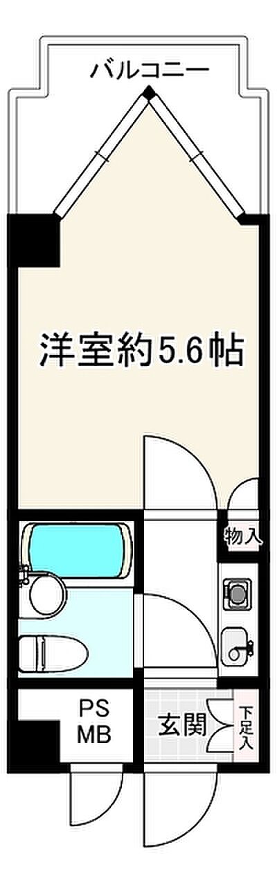 ライオンズマンション京都三条第2(1K) 1階の間取り図