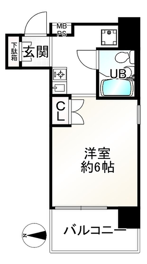 デ・リード京都東洞院(1K) 7階の間取り図