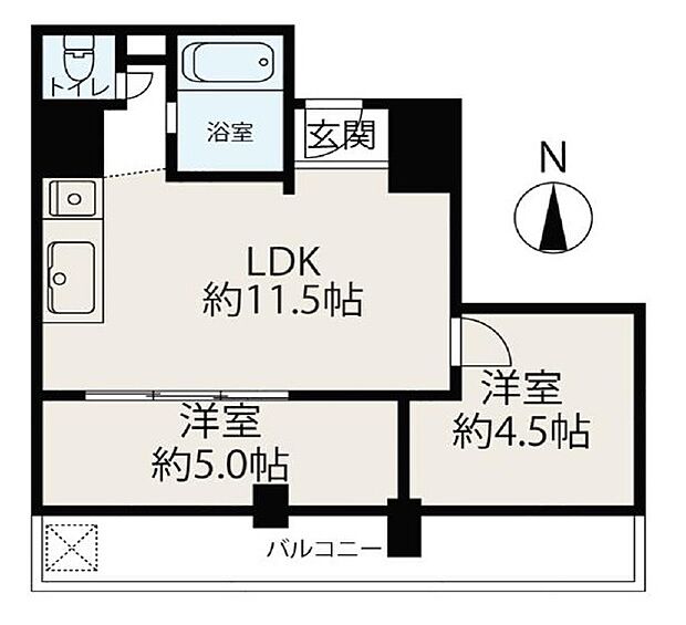 コーポラス城ケ堀(2LDK) 2階の間取り図